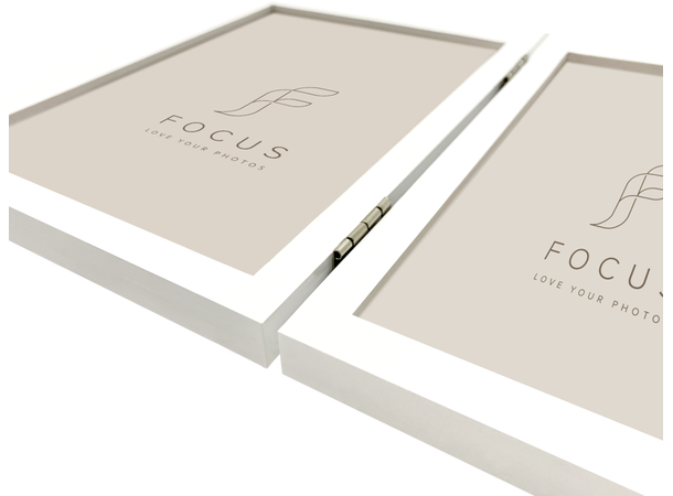 Willow Hvit Ramme 13x18 cm dobbel Elegant hvit ramme i tre 