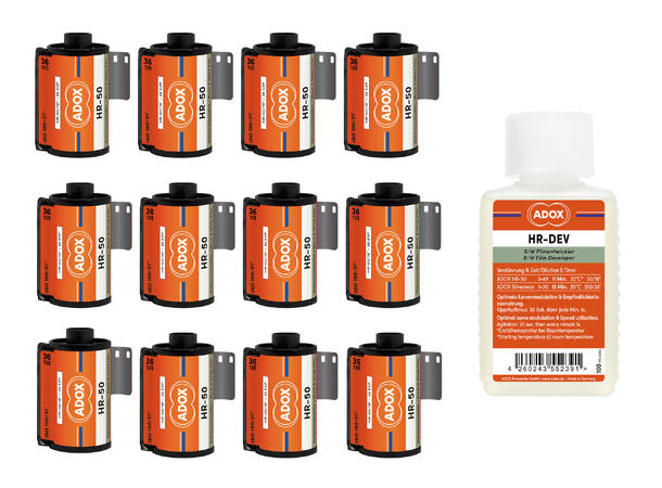 Adox HR-50 135-36 12 pkn inkl. HR-DEV Pakke med S/H-film + anbefalt fremkaller 