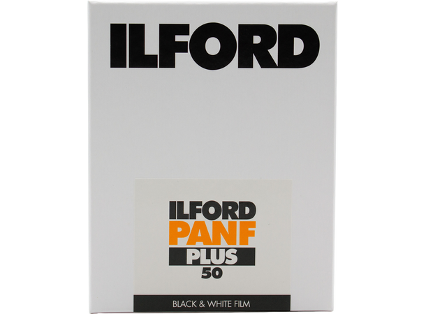 Ilford Pan F Plus 50 8x10" 25 blad 8x10 Bladfilm, 25 ark 