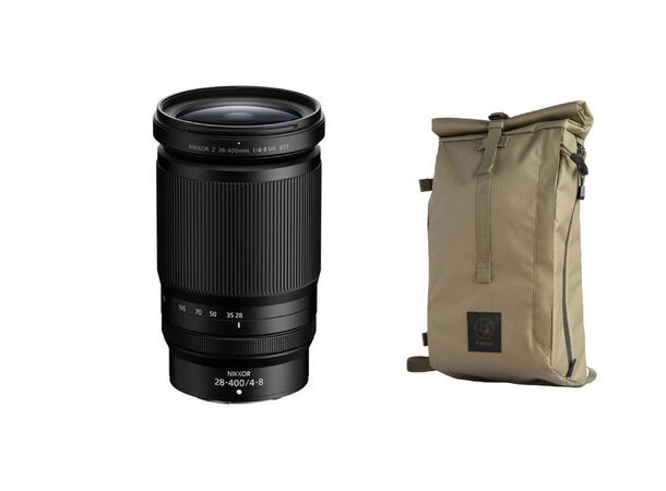Nikon Z 28-400mm f/4-8 + F-STOP sekk 14,2x superzoomobjektiv 