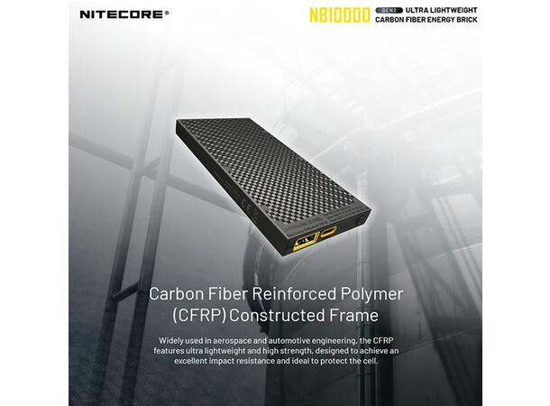 Nitecore NB10000 Powerbank Gen2 10 000mAh. Solid, lett og kompakt. IPX5