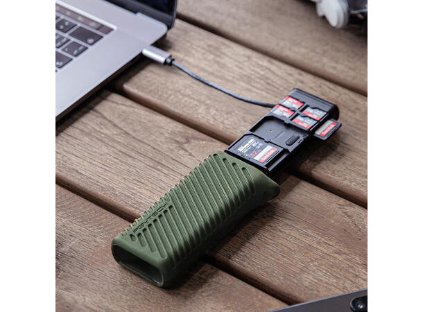 PGYTECH CreateMate Kortleser til SD kort Grønn,  SD og Micro SD, med oppbevaring 