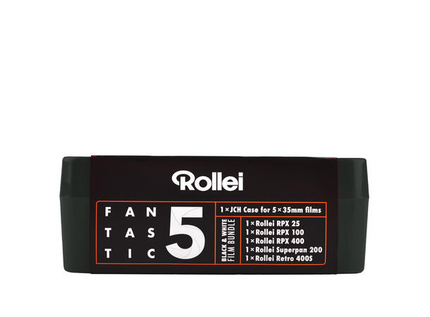 Rollei Fantastic 5 Film Bundle 135-36 Pakke med 5 sort/hvit filmer + etui 