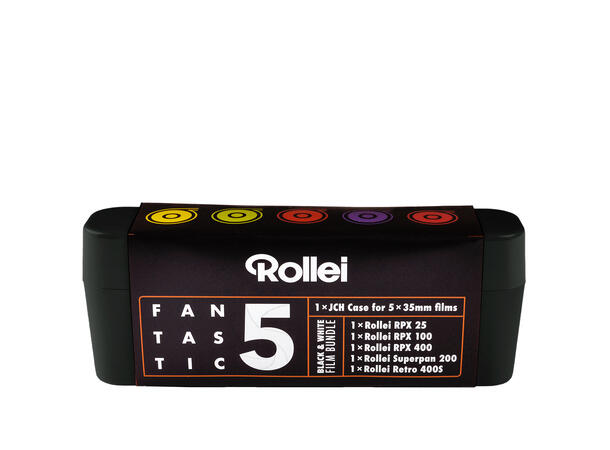 Rollei Fantastic 5 Film Bundle 135-36 Pakke med 5 sort/hvit filmer + etui 