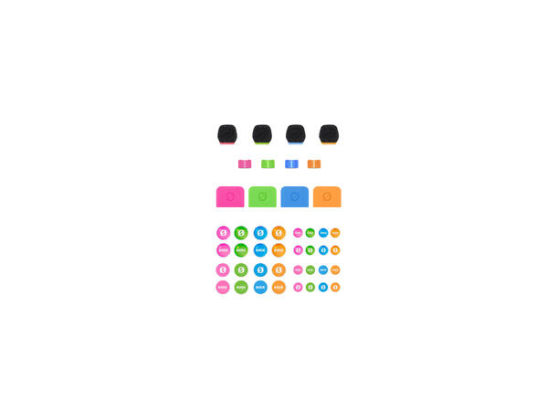 Røde COLORS3 4xcolor-ID till lavalier II Fargekoding for Lavalier II. 