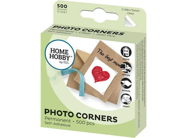 3L Fotohjørner for montering i album Pakke med 500 fotohjørner
