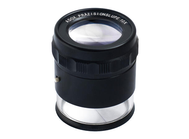 Adox Precision Loupe 10x Høykvalitets skarp lupe med lys 