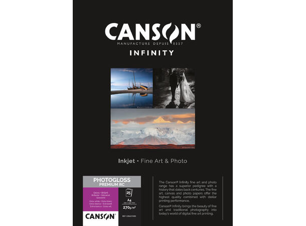 Canson PhotoGloss Premium RC A4 25 ark, 270 gsm 