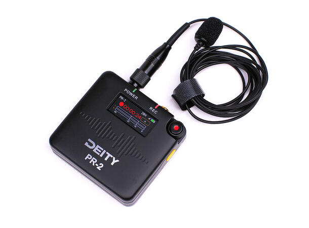 Deity PR-2 Stereo Pocket Recorder Med Lavalier Mic. 32-bit float 