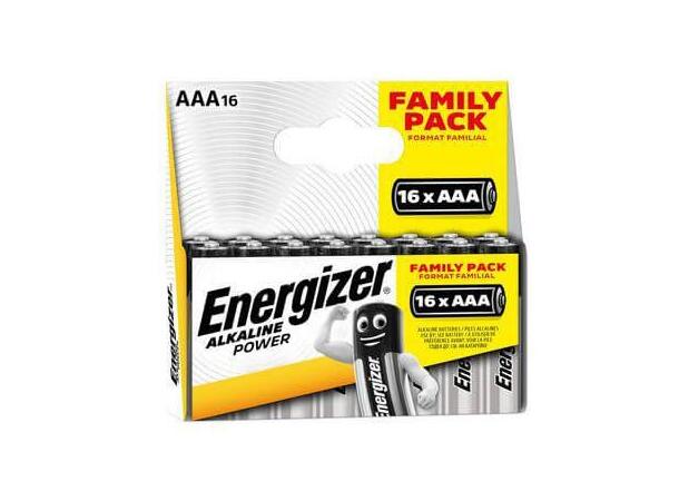 Energizer Alkaline Power AAA/LR03 16-PAK Familiepakke med 16 batterier