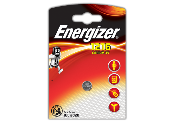 Energizer Batteri CR1216 Lithium 3 volt