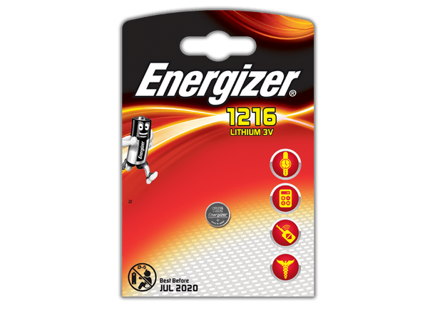Energizer Batteri CR1216 Lithium 3 volt 