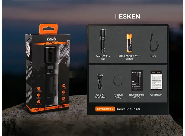 Fenix C7 PRO high-performance led-lykt Superkraftig, allsidig lykt - 4600 lumen 