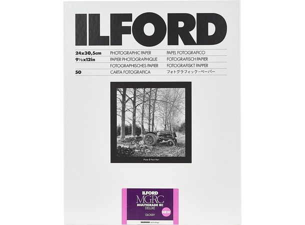 Ilford Multigrade RC Deluxe Glossy 24x30 50 stk 24x30,5 cm S/H mørkeromspapir 
