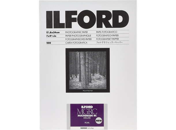 Ilford Multigrade RC Deluxe Pearl, A4 100 stk 21x29,7 cm S/H mørkeromspapir 