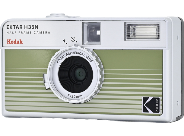 Kodak EKTAR H35N Half Frame Grønn Analogt kamera som skyter half frame