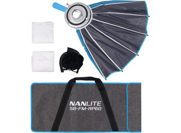Nanlite Rapid 60 Parabolic Softbox SB-RP60 med Eggcrate for FM Mount 
