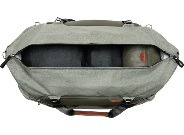 Peak Design Travel Duffel 80L Sage Stor duffelbag m/ praktiske løsninger 