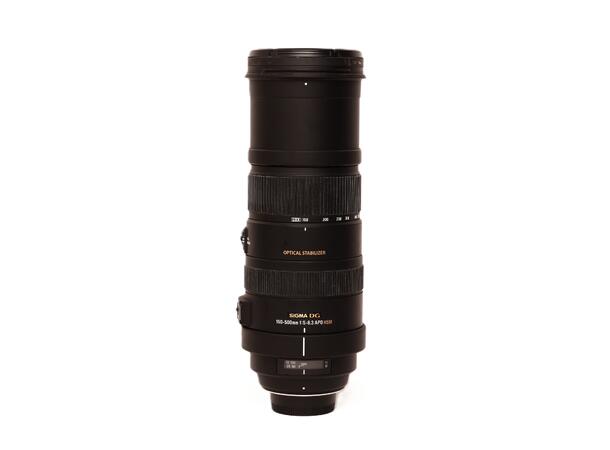 Sigma 150-500mm f/5-6.3 APO HSM OS BRUKT BRUKT, Se beskrivelse, for Nikon F 