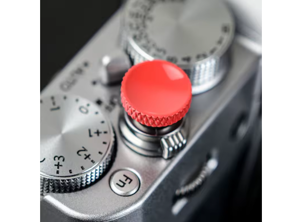 Soft Shutter Release Button Konkav Rød Knurled, følger med o-ring 