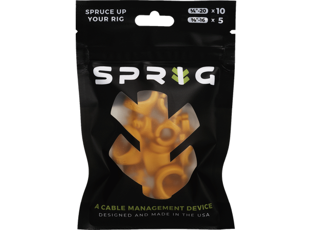 Sprig Cable Management Value Pack Pakke med 10 stk 1/4", 5 stk 3/8" Orange