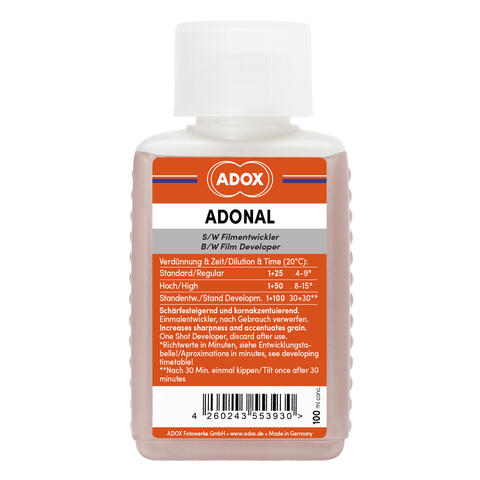 Adox Rodinal 100ml (Adonal) Rimelig sort/hvit fremkaller