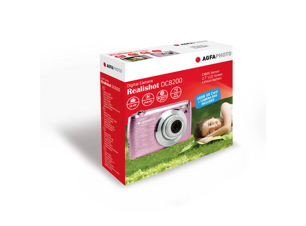 AgfaPhoto Digital Camera DC8200 CMOS 8x 18MP Pink 
