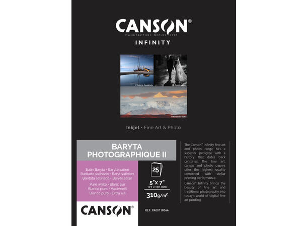 Canson Baryta Photographique II 13X18 5" x 7", 13X18, 25 ark.