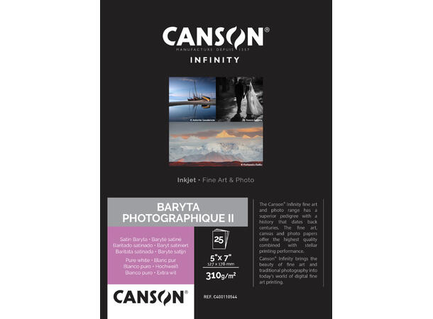 Canson Baryta Photographique II 13X18 5" x 7", 13X18, 25 ark. 