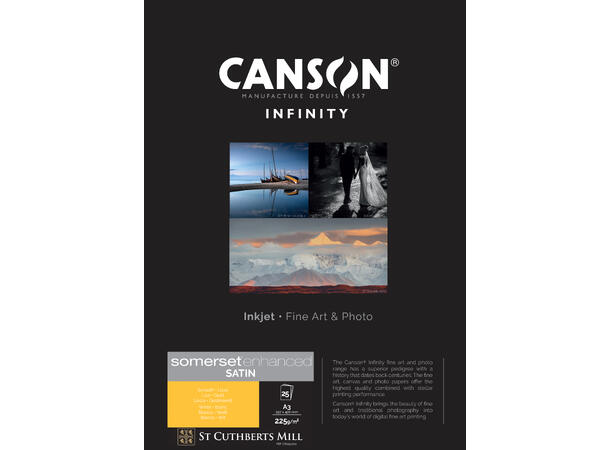 Canson Somerset ENHANCED Satin (White) A3, 225 gsm 
