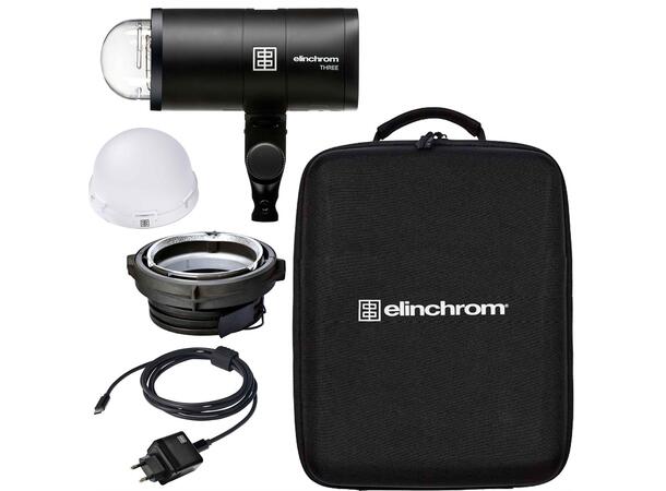Elinchrom THREE Monolight Kit Batteridrevet studioblits. 261Ws 
