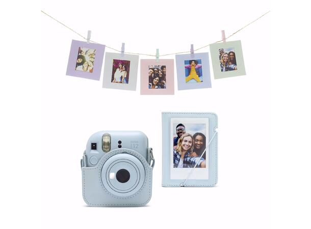 Fujifilm Instax Mini 12 Accessory Kit Pastel Blue. Veske, album og rammer 
