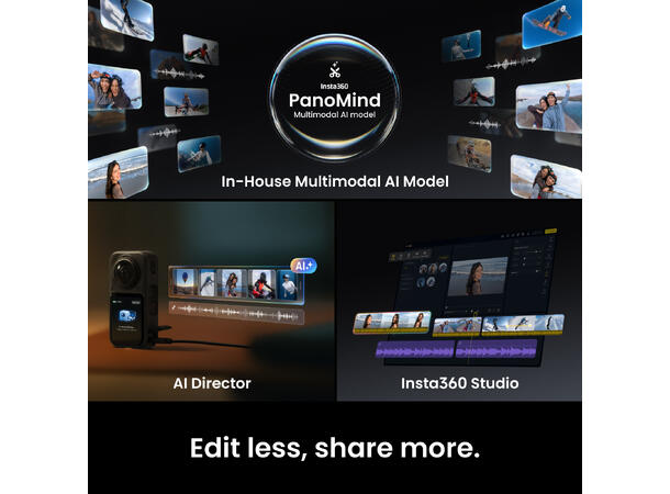 Insta360 X6 Essentials Bundle, Sort 8K 360° Actionkamera 