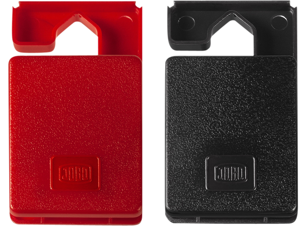 Jobo 35 mm Film Clips En svart med vekt, en rød uten vekt 