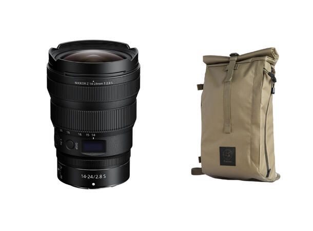 Nikon Z 14-24mm f/2.8 S + F-STOP sekk Lyssterk vidvinkelzoom til Nikon Z 