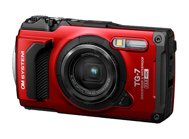OM System Tough TG-7 Rød Støtsikkert og vanntett kamera