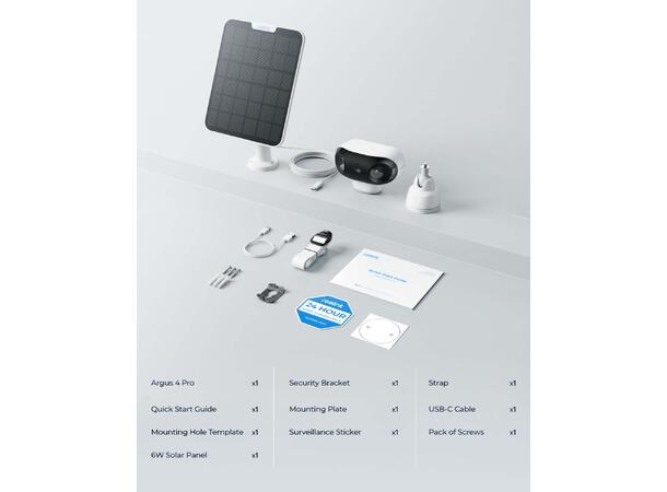 Reolink Argus 4 Pro Batteridreven, ColorX, IP66, 4K WiFi 6 