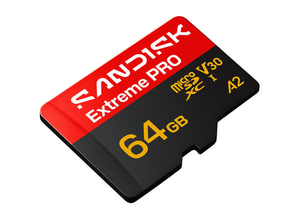 Sandisk MicroSD Extreme Pro V30 64 GB Rask, robust, pålitelig, profesjonell 