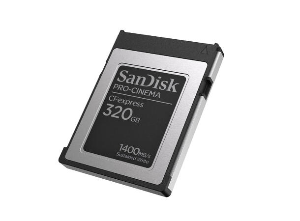 Sandisk Pro-Cinema CFexpress 320 GB Les  opptil 1700 MB/s, Skriv 1500MB/s 
