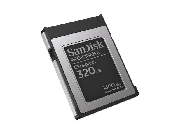Sandisk Pro-Cinema CFexpress 320 GB Les  opptil 1700 MB/s, Skriv 1500MB/s 