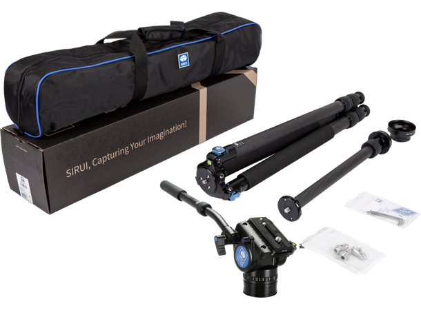 Sirui Tripod R-3213X + VH-10x Stativkit i carbon med videohode 