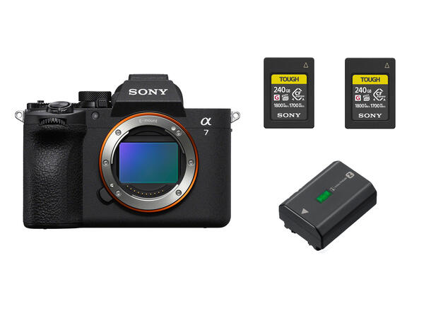 Sony A7 V messepakke inkl 2 stk minnekort og et batteri 