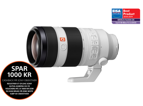 Sony FE 100-400mm f/4.5-5.6 B-Vare Telezoom for speilløst fullformat 
