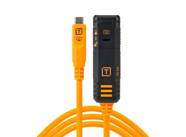 TetherPro Optima 10G TetherBoost USB-C Forlengelseskabel (4,8 m) Oransje 