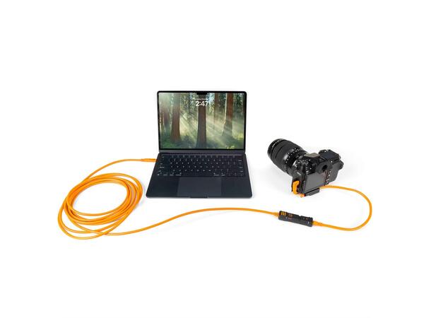 TetherPro Optima 10G TetherBoost USB-C Forlengelseskabel (4,8 m) Oransje 