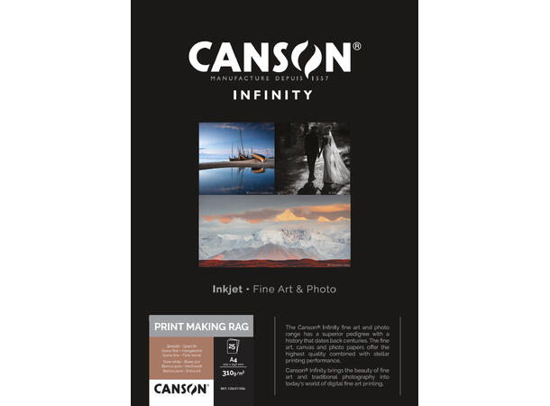 Canson PrintMaKing Rag A4 25 ark, 310 gsm 