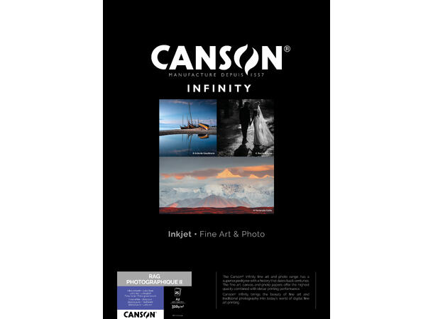 Canson Rag Photographique II A2 - 25 stk Bomull, 310 gms, Enestående kvalitet 