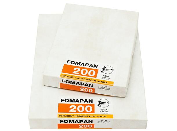 Foma Fomapan 200 5x7 50 blad ISO 200. S/H. 50 stk 5x7" bladfilm 