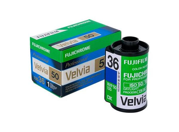 Fujifilm Fujichrome Velvia 50 135-36 E6 Positiv Dias 135-film. 36 eksp. 