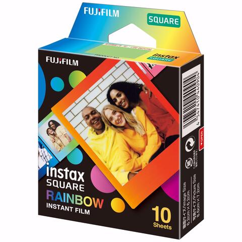 Fujifilm Instax Film Square Rainbow 10 bilder, fargefilm til Fuji Instax SQ